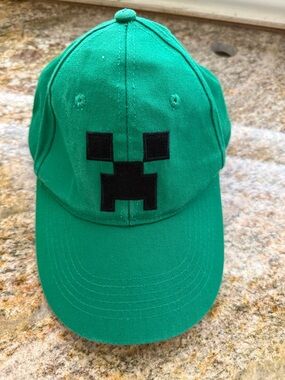 Minecraft creeper vintage jinx Green Baseball Cap with Black Pixel Face